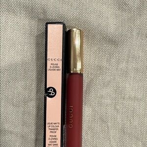 Gucci Liquid Matte Lipstick in Deep Red with Gold Cap
